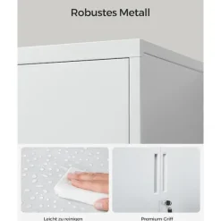 Rootz stålmetalskab - Opbevaringsorganisator - Grå farve - Heavy Duty - Justerbare hylder - 40cm x 80cm x 90cm