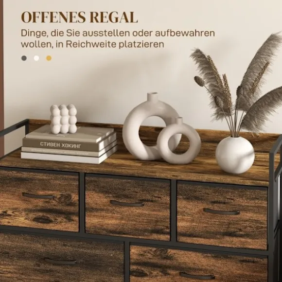 Rootz stofskuffekiste - Skænk - Organiseringsmøbler - Melaminbelagt top - Stabil stålramme - 98cm x 29cm x 85cm