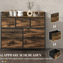 Rootz stofskuffekiste - Skænk - Organiseringsmøbler - Melaminbelagt top - Stabil stålramme - 98cm x 29cm x 85cm