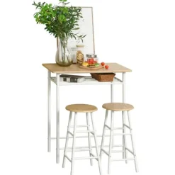 Rootz stolebordssæt - barstolebordssæt - spisekøkkensæt - 3-delt spisekøkkensæt - 80 cm x 50 cm x 90 cm