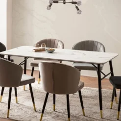 Rootz Stor spisebord - Moderne spisebord - Marmor Look Bord - Sæder 8 personer - 180 cm x 90 cm x 76 cm