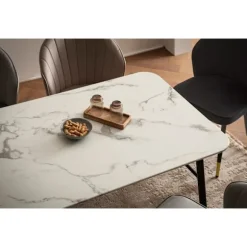 Rootz Stor spisebord - Moderne spisebord - Marmor Look Bord - Sæder 8 personer - 180 cm x 90 cm x 76 cm