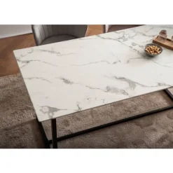 Rootz Stor spisebord - moderne design - marmorudseende - Sæder 8 - Robust metalramme - 160 cm x 80 cm x 76 cm