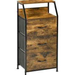Rootz Storage Cabinet - Stof skuffer - MDF -hylder - Stålramme - Justerbare fødder - 44x29x92 cm