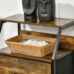 Rootz Storage Cabinet - Stof skuffer - MDF -hylder - Stålramme - Justerbare fødder - 44x29x92 cm