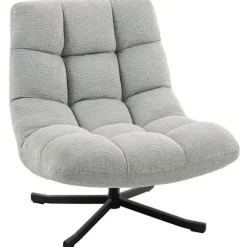 Rootz Swivel Lounge Chair - Accent Lænestol - Polstret Stol - Ekstra bredt sæde, Vandafvisende, Plys Komfort - Lysegrå - 75x95x90cm