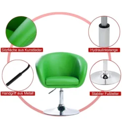 Rootz Swivel Lounge Chair - Ergonomisk kontorstol - Justerbar skrivebordsstol - Komfortabel, støttende, holdbar - Kunstlæder - 41cm x 40cm x 74-87cm | Fyndiq