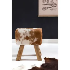 Rootz Taburet - Taburet - Puf - Fodskammel - Gedeskind - Mango Træ - Brun/Hvid - Springbok