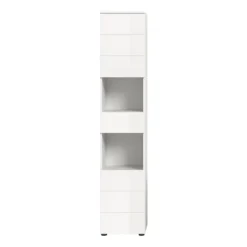 Rootz Tall Cabinet - Badeværelsesopbevaringsenhed - Højglans hvidt skab - Maksimal opbevaring - 38x190x34 cm