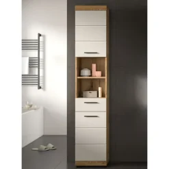 Rootz Tall Cabinet - Opbevaringsenhed - Organisering af reoler - Holdbar MDF -brown - 37x191x31 cm