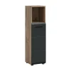 Rootz Tall Standing Cabinet - Fritstående opbevaring - smal arrangør - sort og brun - 2 justerbare hylder - 30x110x30cm