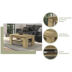 Rootz Titan Sofabord - Træmateriale - Artisan Oak Replica - Bæredygtig produktion - 100 cm x 45 cm x 60 cm
