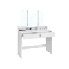 Rootz Toiletbord - Foldespejl og 2 skuffer - Makeup Skrivebord Med hylder - Soveværelse Organizer - Vaskebord - Stilfuldt vaskebord - Spånplade - Hvid | Fyndiq