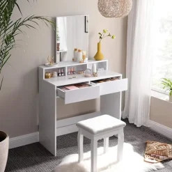 Rootz Toiletbord - Sminkebord - Makeup skrivebord - Spånplade med melaminbelægning - Anti-tip funktion - Nem montering - Vægmonteres - 80 cm x 40 cm x | Fyndiq