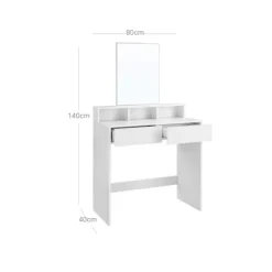 Rootz Toiletbord - Sminkebord - Makeup skrivebord - Spånplade med melaminbelægning - Anti-tip funktion - Nem montering - Vægmonteres - 80 cm x 40 cm x | Fyndiq
