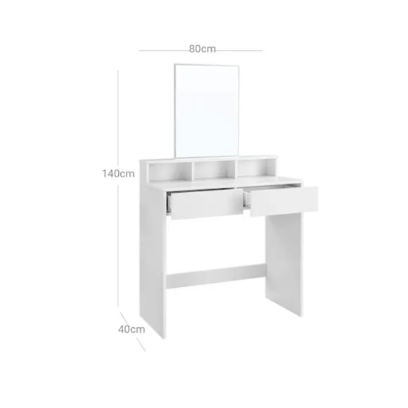 Rootz Toiletbord - Sminkebord - Makeup skrivebord - Spånplade med melaminbelægning - Anti-tip funktion - Nem montering - Vægmonteres - 80 cm x 40 cm x | Fyndiq