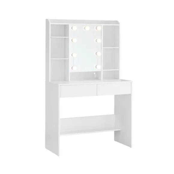 Rootz Toiletbord - Vaskebord - Makeup Skrivebord - Spånplademateriale - Rummelig opbevaring - Nem montering - Anti-tip funktion - Cloud White - 40 cm | Fyndiq