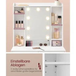 Rootz Toiletbord - Vaskebord - Makeup Skrivebord - Spånplademateriale - Rummelig opbevaring - Nem montering - Anti-tip funktion - Cloud White - 40 cm | Fyndiq