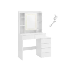 Rootz Toiletbord med LED-belysning - Sminkebord - Makeupbord - Moderne design - Cloud White - 120cm x 40cm x 75cm