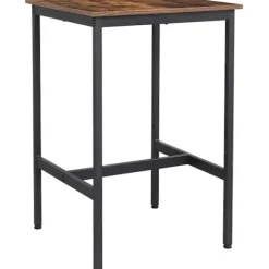 Rootz Træbarbord - Vintage køkkenbord - Køkkenbarborde - Højt skrivebord - Industrielt - Træ & Metal - 60 x 60 x 90 cm