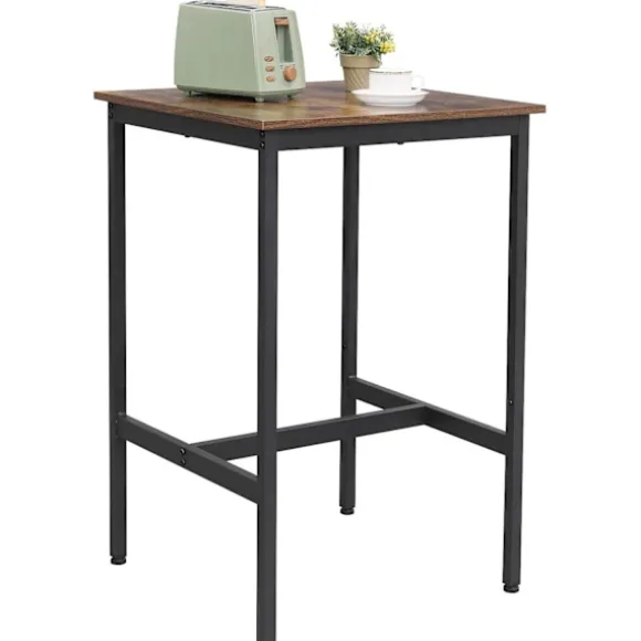 Rootz Træbarbord - Vintage køkkenbord - Køkkenbarborde - Højt skrivebord - Industrielt - Træ & Metal - 60 x 60 x 90 cm