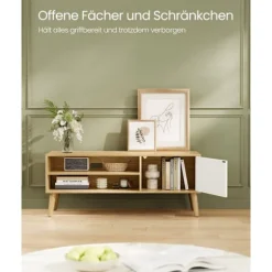 Rootz TV -kabinet - Mediekonsol - Underholdningsstand - Brown & White - Stor opbevaring - 120 cm x 40 cm x 49 cm