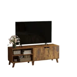 Rootz TV -kabinet - tv -bord - Underholdningsstativ - Justerbare hylder - Vintage Brown - 140 cm x 40 cm x 50 cm