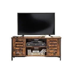 Rootz TV -kabinet - Underholdningsstand - Mediekonsol - Holdbart træspanel og jern - 110 x 40 x 50 cm -brown