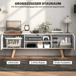 Rootz TV -kommode - TV -kabinet - Underholdningskonsol - Kabelstyring - 150 x 39 x 50 cm