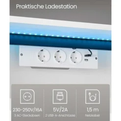 Rootz TV Lowboard - Floating Media Stand - Vægmonteret underholdningsenhed - Slank Design - 178 x 35 x 30 cm - Snehvide