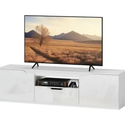 Rootz TV Lowboard - Mediekonsol - TV -stand - High Gloss Finish - Passer til tv -op til 65 " - 160 x 38 x 43 cm