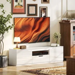 Rootz TV Lowboard - Mediekonsol - TV -stand - High Gloss Finish - Passer til tv -op til 65 " - 160 x 38 x 43 cm