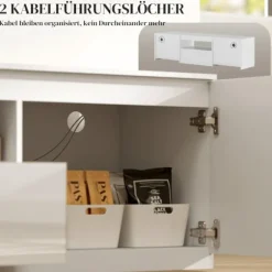 Rootz TV Lowboard - Mediekonsol - TV -stand - High Gloss Finish - Passer til tv -op til 65 