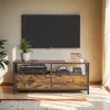 Rootz TV Stand - Media Console - Entertainment Center - Brown -Black - Robust design - 120 cm x 40 cm x 50 cm