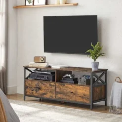Rootz TV Stand - Media Console - Entertainment Center - Brown -Black - Robust design - 120 cm x 40 cm x 50 cm