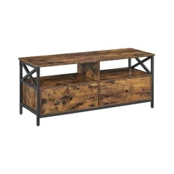 Rootz TV Stand - Mediekonsol - Moderne TV Stand - Hjørne TV Stand - TV Bord - Spånplade/Stål - Vintage Brun-Sort - 120 x 40 x 50 cm