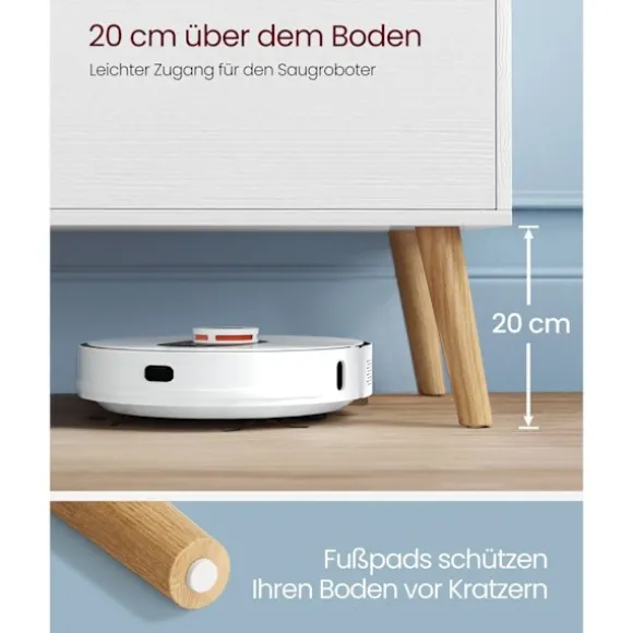 Rootz TV Stand - Underholdningscenter - Mediekonsol - Spånplade - Gummitræ - Hvid - 40cm x 120cm x 49cm - 19,7kg - 55kg Maks. belastningskapacitet - 1 | Fyndiq