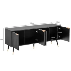 Rootz TV Underskab - Moderne Design - Lameldøre - Rigelig opbevaring - 150 cm x 60 cm x 39 cm