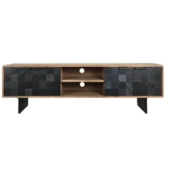 Rootz TV-enhed - Underholdningskonsol - Medieskab - Industriel stil - Akacietræ - 150 cm x 45 cm x 35 cm