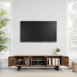 Rootz TV-enhed - Underholdningskonsol - Medieskab - Industriel stil - Akacietræ - 150 cm x 45 cm x 35 cm