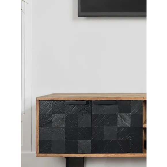 Rootz TV-enhed - Underholdningskonsol - Medieskab - Industriel stil - Akacietræ - 150 cm x 45 cm x 35 cm