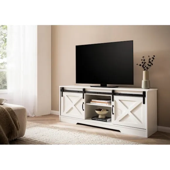 Rootz TV-enhed - Underholdningscenter - Mediestand - Moderne landlig stil - Rigelig opbevaring - 150 cm x 59,5 cm x 39,5 cm