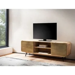 Rootz tv-underskab - Mediekonsol - TV-stander - Expressive Wood Grain - Passer til tv'er op til 70