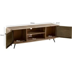 Rootz tv-underskab - Mediekonsol - TV-stander - Expressive Wood Grain - Passer til tv'er op til 70