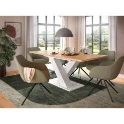 Rootz Udvideligt spisebord - Udvidelig bord - X -ben spisebord - holdbar og let at rengøre - 150-190 cm x 76 cm x 80 cm