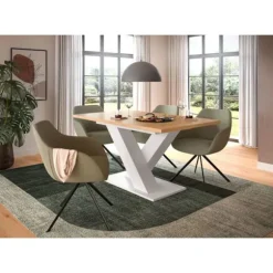 Rootz Udvideligt spisebord - Udvidelig bord - X -ben spisebord - holdbar og let at rengøre - 150-190 cm x 76 cm x 80 cm