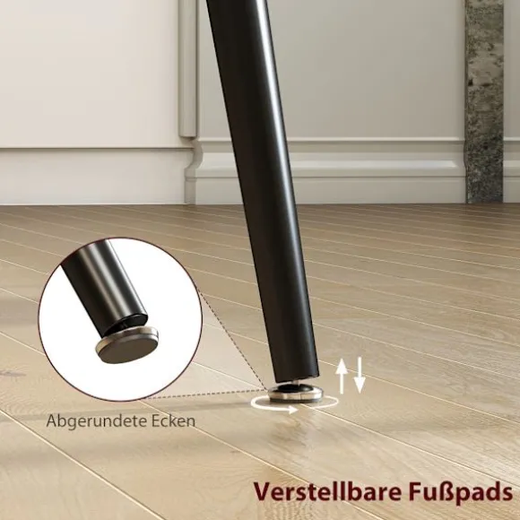 Rootz udvideligt spisebord - Udvidbart køkkenbord - Pladsbesparende bord - Sæder 6 til 8 - Robuste stålben - Grå - 120/160x75x77cm