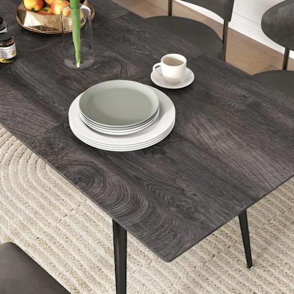 Rootz udvideligt spisebord - Udvidbart køkkenbord - Pladsbesparende bord - Sæder 6 til 8 - Robuste stålben - Grå - 120/160x75x77cm