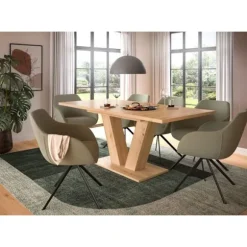 Rootz Udvideligt spisebord - Brun - Tavlebord - holdbart - 150-190x76x80 cm - Let justerbar