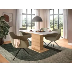 Rootz Udvideligt spisebord - Spisemøbler - Brun og hvid finish - Let justerbarhed - 150-190x76x80cm